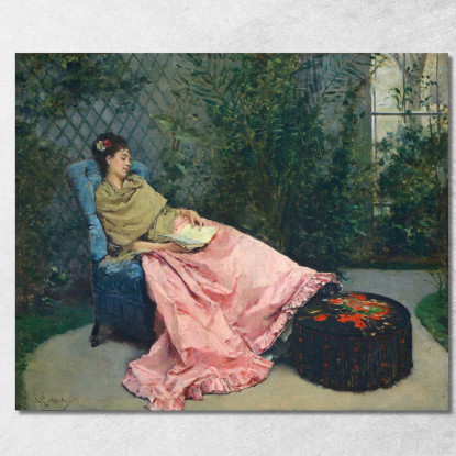 Siesta Raimundo de Madrazo y Garreta rmg36 quadro stampato su tela