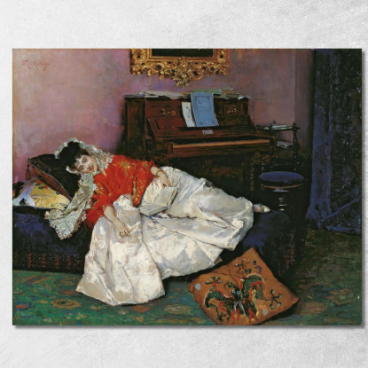 La Lettura Di Aline Masson Raimundo de Madrazo y Garreta rmg39 quadro stampato su tela
