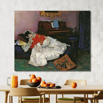 La Lettura Di Aline Masson Raimundo de Madrazo y Garreta rmg39 quadro stampato su tela