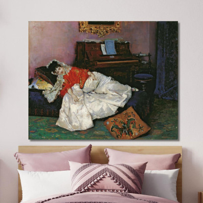 La Lettura Di Aline Masson Raimundo de Madrazo y Garreta rmg39 quadro stampato su tela