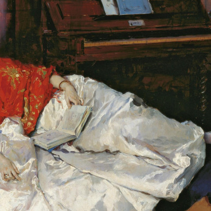 La Lettura Di Aline Masson Raimundo de Madrazo y Garreta rmg39 quadro stampato su tela