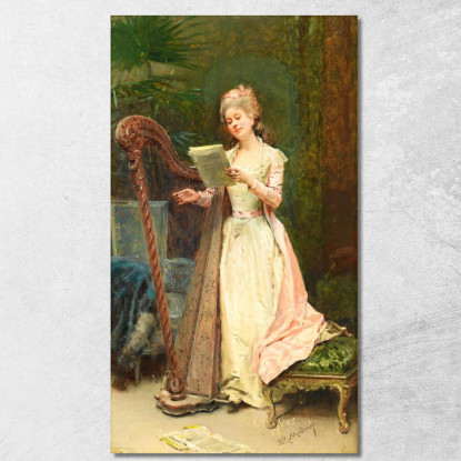 La Prova Raimundo de Madrazo y Garreta rmg40 quadro stampato su tela