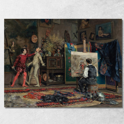 Nello Studio Dell'Artista Julius Leblanc Stewart jls8 quadro stampato su tela