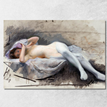 Nudo Sdraiato Julius Leblanc Stewart jls19 quadro stampato su tela