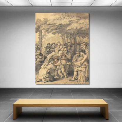 Los Indios Entregando A Los Cautivos Ingleses Al Coronel Bouquet Cerca De Su Campamento Benjamin West cuadro en lienzo