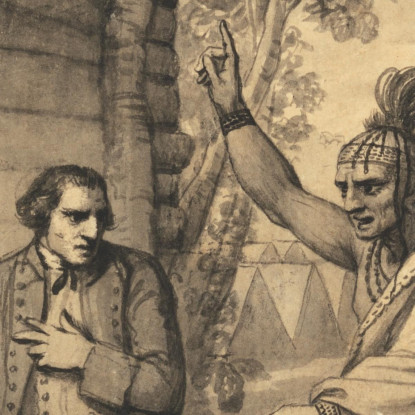 The Indians Giving A Talk To Colonel Bouquet In A Conference At A Council Fire Near His Camp Benjamin West canvas print