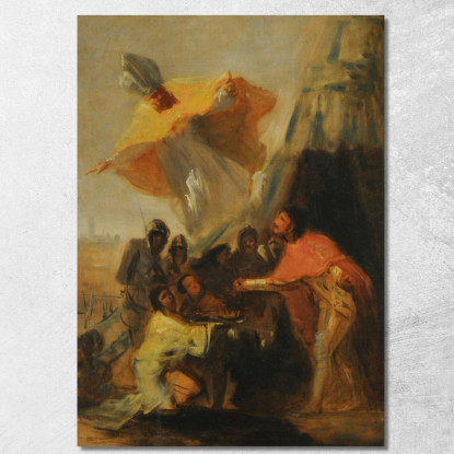 Apparizione Di Sant'Isidoro Al Re Ferdinando Il Santo Davanti Alle Mura Di Siviglia 2 Francisco de Goya quadro stampato su tela