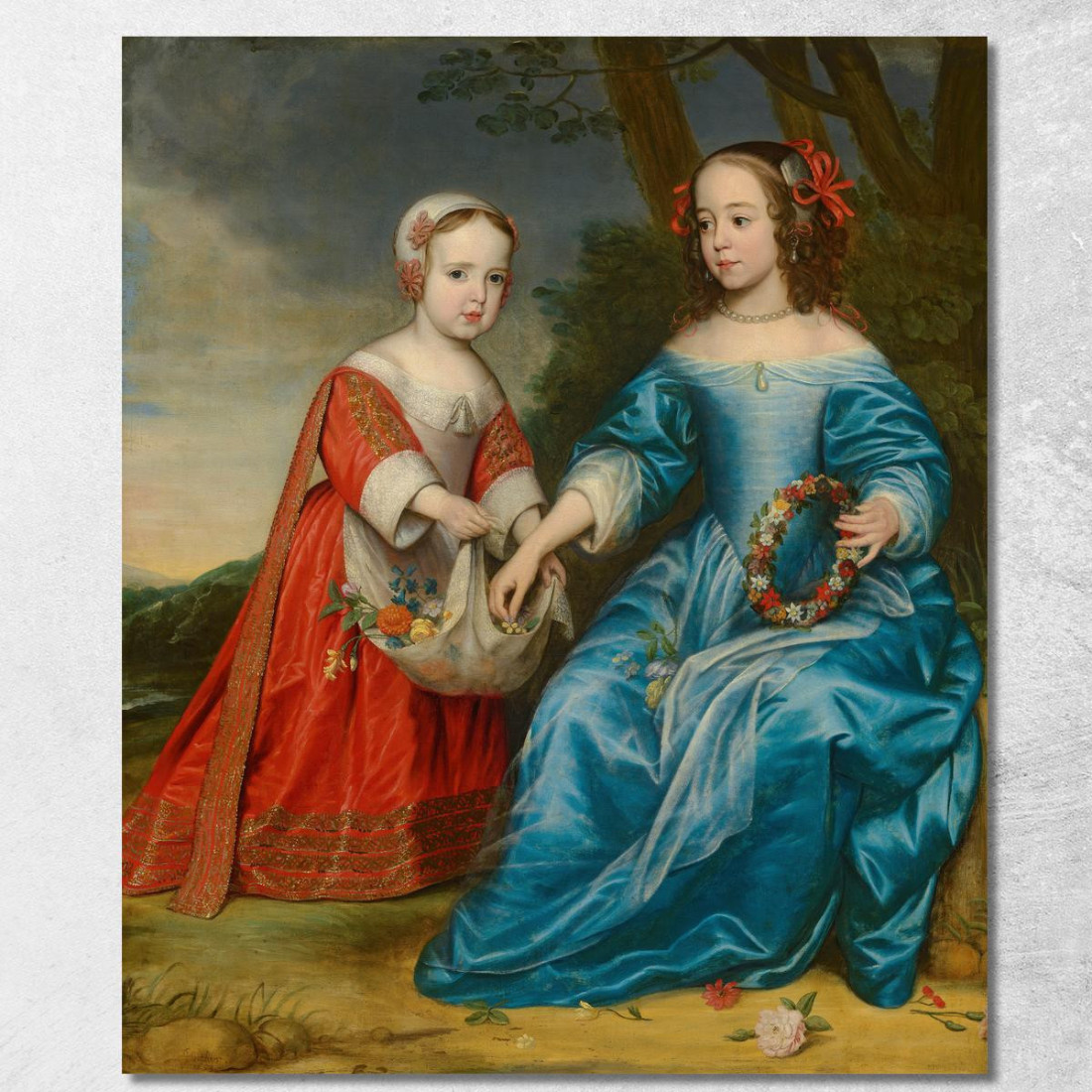 Double Portrait Du Prince Willem Iii Et De Sa Tante Maria, Princesse D'Orange, Enfants Gerard van Honthorst tableau impression s