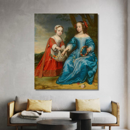 Double Portrait Of Prince Willem Iii And His Aunt Maria Princess Of Orange As Children Gerard van Honthorst canvas print