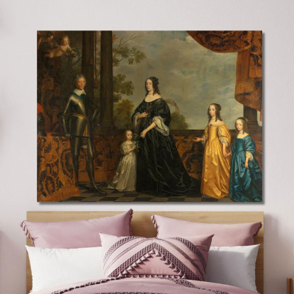 Frederick Henry His Consort Amalia Of Solms And Their Three Youngest Daughters Gerard van Honthorst canvas print