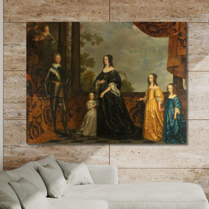 Frederick Henry His Consort Amalia Of Solms And Their Three Youngest Daughters Gerard van Honthorst canvas print