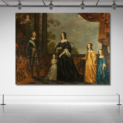 Frederick Henry His Consort Amalia Of Solms And Their Three Youngest Daughters Gerard van Honthorst canvas print