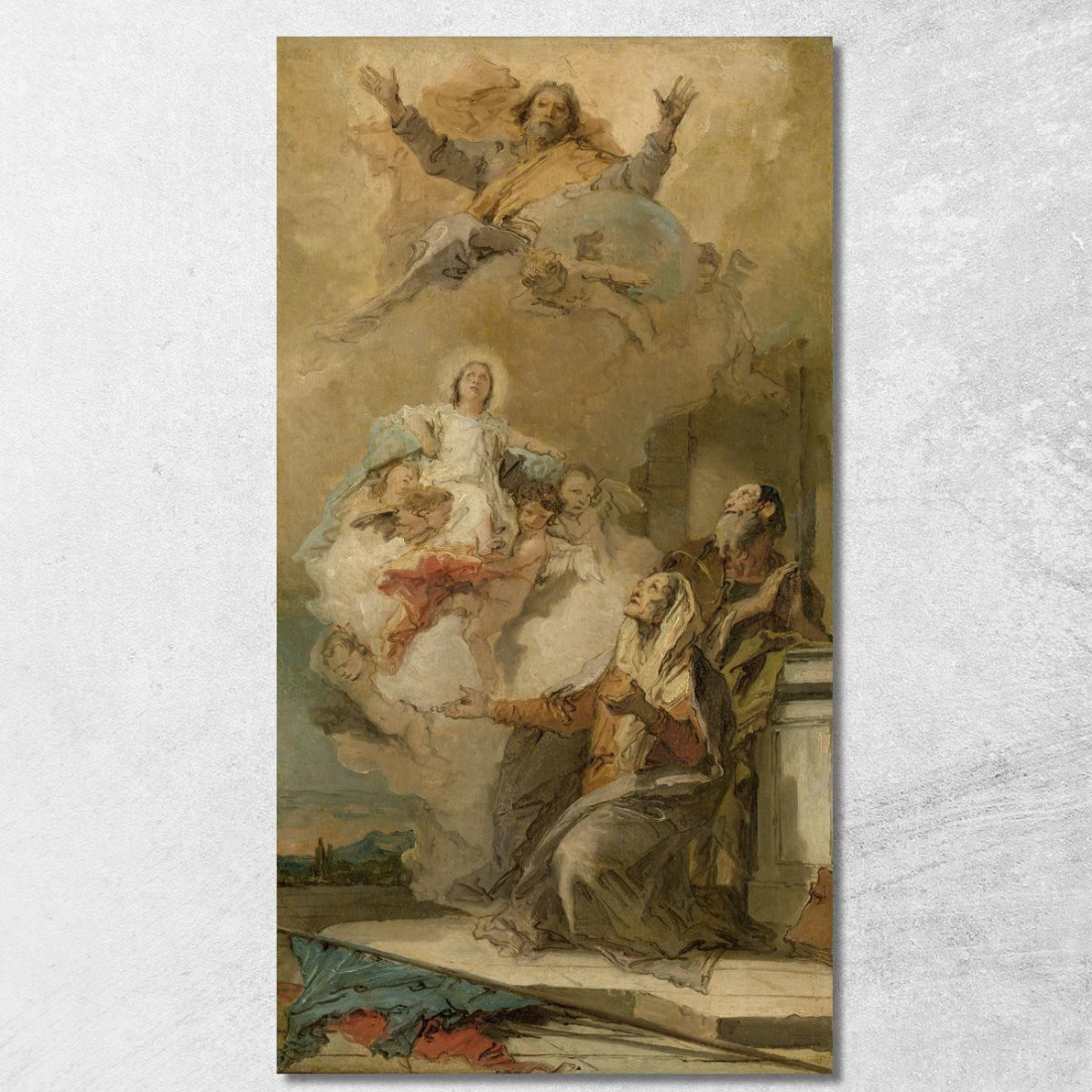 The Immaculate Conception Joachim En Anna Receiving The Virgin Mary From God The Father Giovanni Battista Tiepolo canvas print