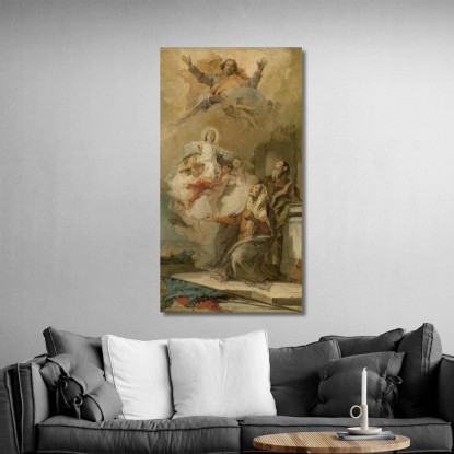 The Immaculate Conception Joachim En Anna Receiving The Virgin Mary From God The Father Giovanni Battista Tiepolo canvas print
