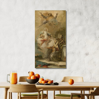 L'Immaculée Conception Joachim Et Anna Recevant La Vierge Marie De Dieu Le Père Giovanni Battista Tiepolo tableau impression sur