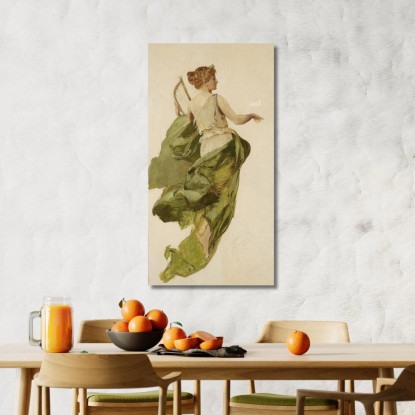 Bozzetto Dell'Allegoria Della Musica Per Il Progetto Del Sipario Del Teatro Slowacki Di Cracovia Henryk Siemiradzki quadro stamp