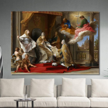 Papst Benedikt Xiv. Überreicht Dem Grafen Von Stainville, Später Herzog Von Choiseul, Die Enzyklika Ex Omnibus Pompeo Batoni dru