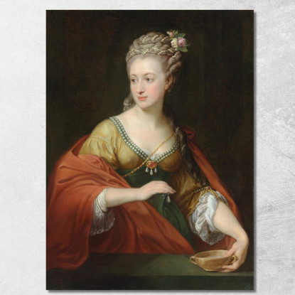 Porträt Einer Dame, Die Traditionell Als Alexandra Evichovna Demidov Als Kleopatra Identifiziert Wird Pompeo Batoni drucken auf