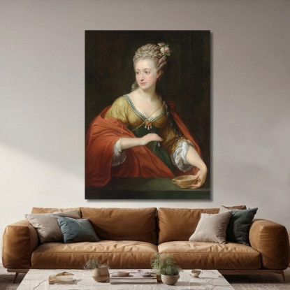 Porträt Einer Dame, Die Traditionell Als Alexandra Evichovna Demidov Als Kleopatra Identifiziert Wird Pompeo Batoni drucken auf