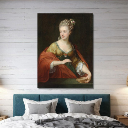 Porträt Einer Dame, Die Traditionell Als Alexandra Evichovna Demidov Als Kleopatra Identifiziert Wird Pompeo Batoni drucken auf