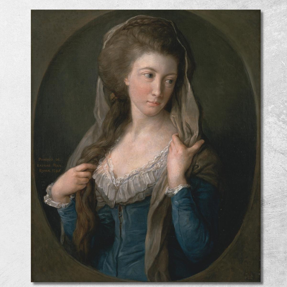 Portrait Of A Woman Traditionally Identified As Margaret Stuart Lady Hippisley Pompeo Batoni canvas print