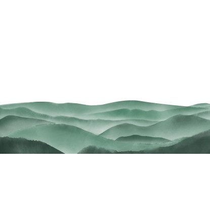 Quadro Paesaggio Astratto Paesaggio Montuoso Nebbioso Verde Minimalista abl3 quadro stampato su tela