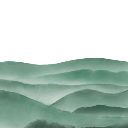 Quadro Paesaggio Astratto Paesaggio Montuoso Nebbioso Verde Minimalista abl3 quadro stampato su tela