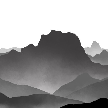 Quadro Paesaggio Astratto Paesaggio Montuoso Nebbioso Grigio Minimalista abl8 quadro stampato su tela