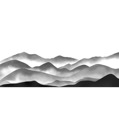 Quadro Paesaggio Astratto Paesaggio Montuoso Grigio E Nero Con Nebbia Minimalista abl11 quadro stampato su tela