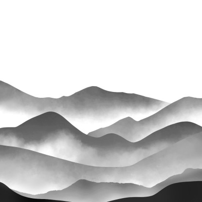 Quadro Paesaggio Astratto Paesaggio Montuoso Grigio E Nero Con Nebbia Minimalista abl11 quadro stampato su tela