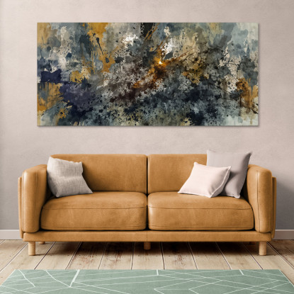 Quadro Forme Astratte Esplosione Di Colori Giallo Blu Grigio absh18 quadro stampato su tela