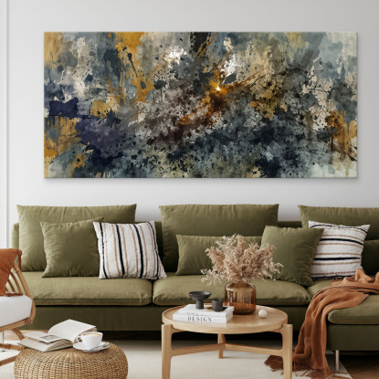 Quadro Forme Astratte Esplosione Di Colori Giallo Blu Grigio absh18 quadro stampato su tela