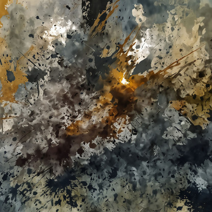 Quadro Forme Astratte Esplosione Di Colori Giallo Blu Grigio absh18 quadro stampato su tela