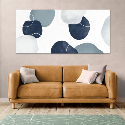 Quadro Forme Astratte Motivo Con Cerchi Blu E Bianchi absh30 quadro stampato su tela