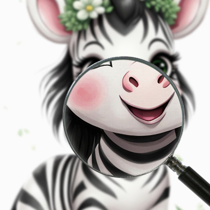 Quadro Per Cameretta Neonato Decorazione Zebra Simpatica Con Corona Floreale banb4 quadro stampato su tela
