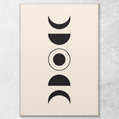 Quadro Boho Chic Minimal Composizione Astratta Di Fasi Lunari bho3 quadro stampato su tela