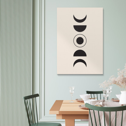 Quadro Boho Chic Minimal Composizione Astratta Di Fasi Lunari bho3 quadro stampato su tela