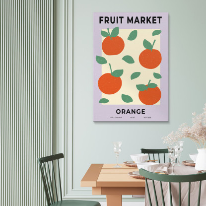 Quadro Boho Chic Minimal Decorazione Con Arance Del Mercato Della Frutta bho6 quadro stampato su tela