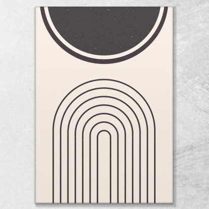 Quadro Boho Chic Minimal Minimalismo Geometrico In Nero E Beige bho16 quadro stampato su tela