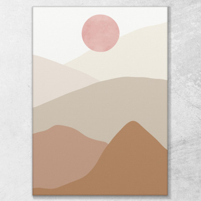 Quadro Boho Chic Minimal Tramonto Su Colline bho39 quadro stampato su tela