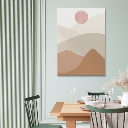 Quadro Boho Chic Minimal Tramonto Su Colline bho39 quadro stampato su tela