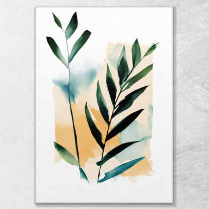 Quadro Botanico Moderno Astrazione Minimalista Di Fronde Di Palma Verdi btn3 quadro stampato su tela