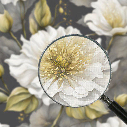 Quadro Botanico Moderno Composizione Floreale Con Fiori Bianchi E Verdi btn8 quadro stampato su tela