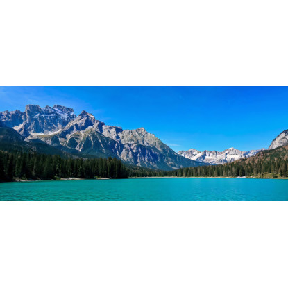 Quadro Montagne Lago Accattivante Con Cime Spettacolari E Cieli Azzurri mow5 quadro stampato su tela