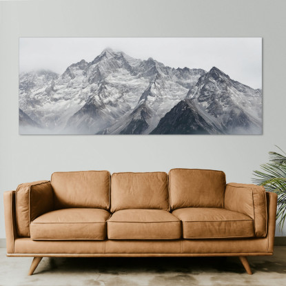 Quadro Montagne Cime Nebbiose Innevate In Inverno Maestà mow19 quadro stampato su tela