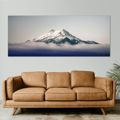 Quadro Montagne Picco Di Montagna Innevato Sopra Le Nuvole Mistiche mow23 quadro stampato su tela