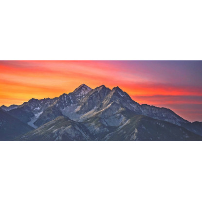 Quadro Montagne Spettacolare Tramonto Sulle Maestose Vette Delle Montagne mow29 quadro stampato su tela