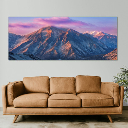 Quadro Montagne Splendida Alba Sulla Maestosa Catena Montuosa mow31 quadro stampato su tela