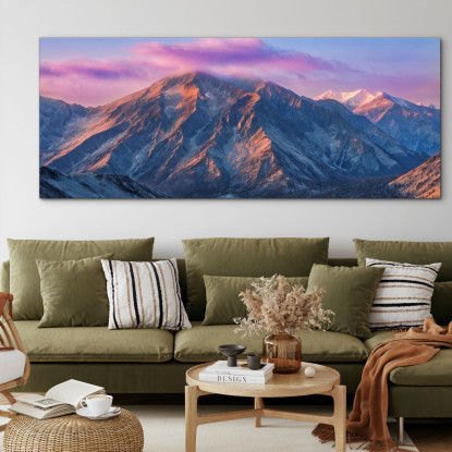 Quadro Montagne Splendida Alba Sulla Maestosa Catena Montuosa mow31 quadro stampato su tela