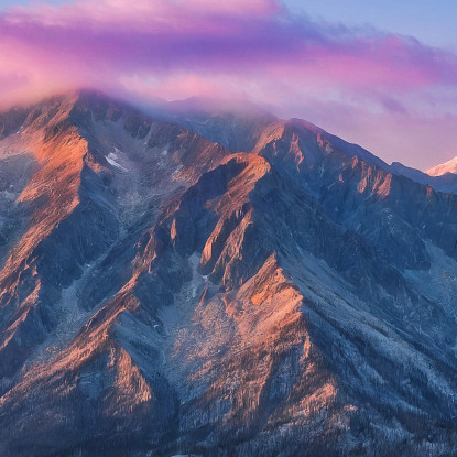 Quadro Montagne Splendida Alba Sulla Maestosa Catena Montuosa mow31 quadro stampato su tela